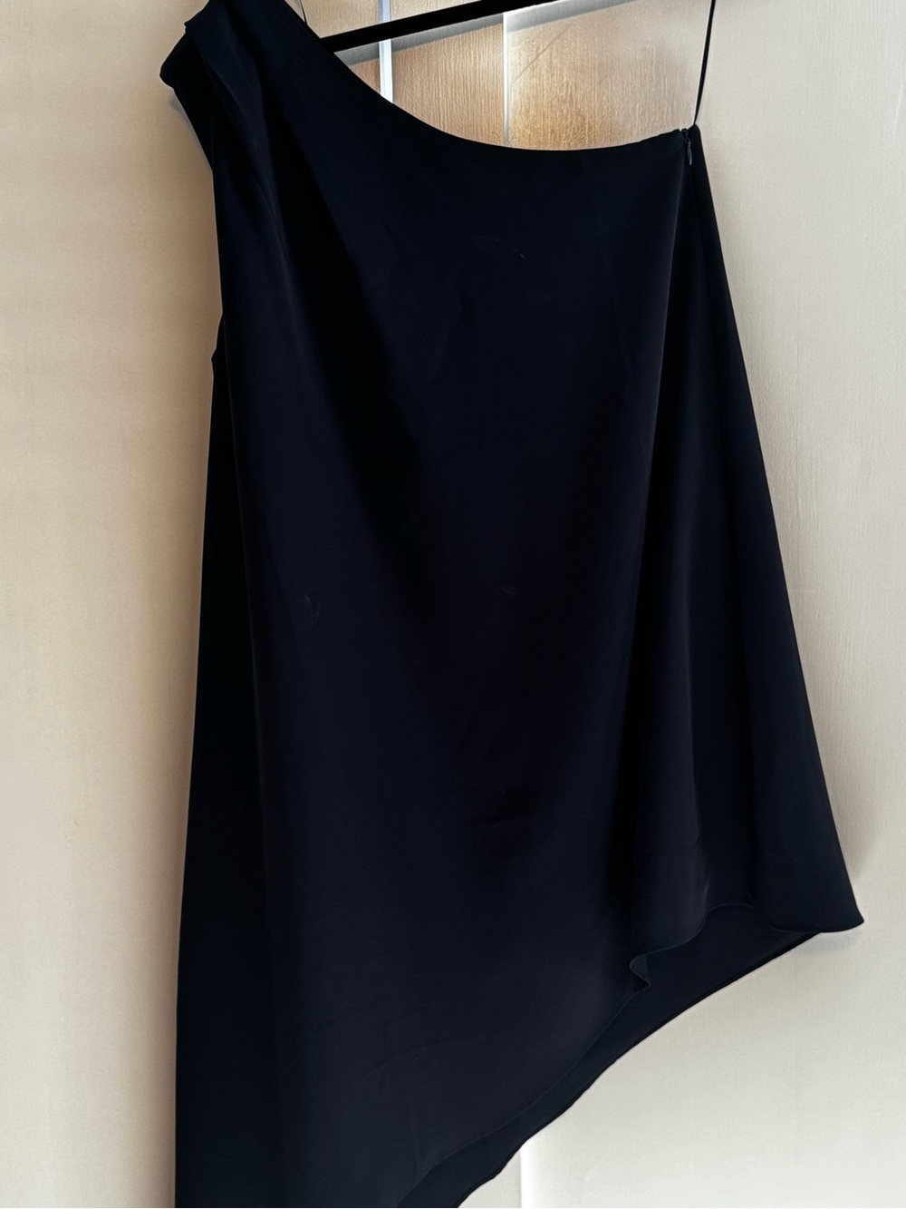 Endless Rose Black One-Shoulder Asymmetrical Slip Dress